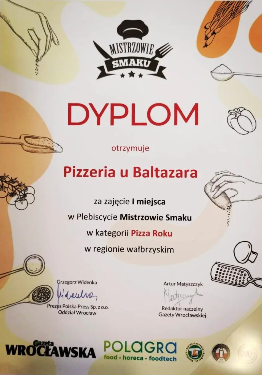 Pizzeria u Baltazara - dyplom